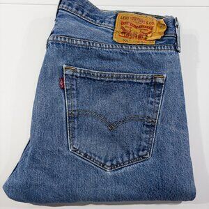 Levi's 501 Men's Jeans 36x32 Original Button Fly Blue Straight Leg Denim